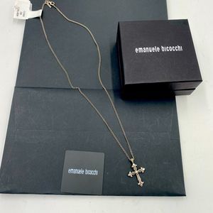 Men’s Emanuele Bicocchi Sterling silver cross necklace made in Italy